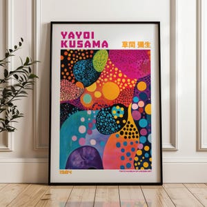 Yayoi Kusama Print, Modern Art Print, Yayoi Kusama Exhibition Poster, Livingroom, Yayoi Kusama Wall Art, Japandi Poster, Maximalist Poster