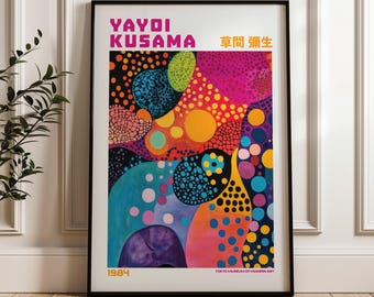 Yayoi Kusama Print, Modern Art Print, Yayoi Kusama Exhibition