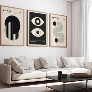 Set of 3 Prints, Poster Set, Gallery Wall Art Set, Digital Download, Bauhaus Art Print Set, Bauhaus 3 Poster Bundle