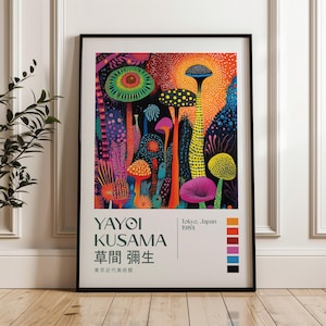 Yayoi Kusama Print, Modern Art Print, Yayoi Kusama Exhibition Poster, Maximalist Poster, Yayoi Kusama Wall Art, Livingroom, Japandi Poster