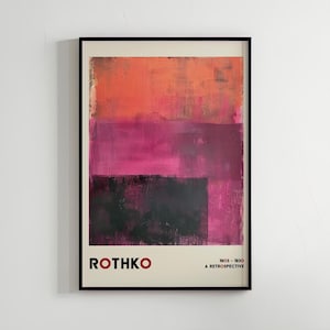 Cartel de arte de Mark Rothko, Descarga digital, Arte de pared imprimible, Decoración del hogar, Arte abstracto, Cartel de exposición de arte moderno, Decoración de la sala de estar
