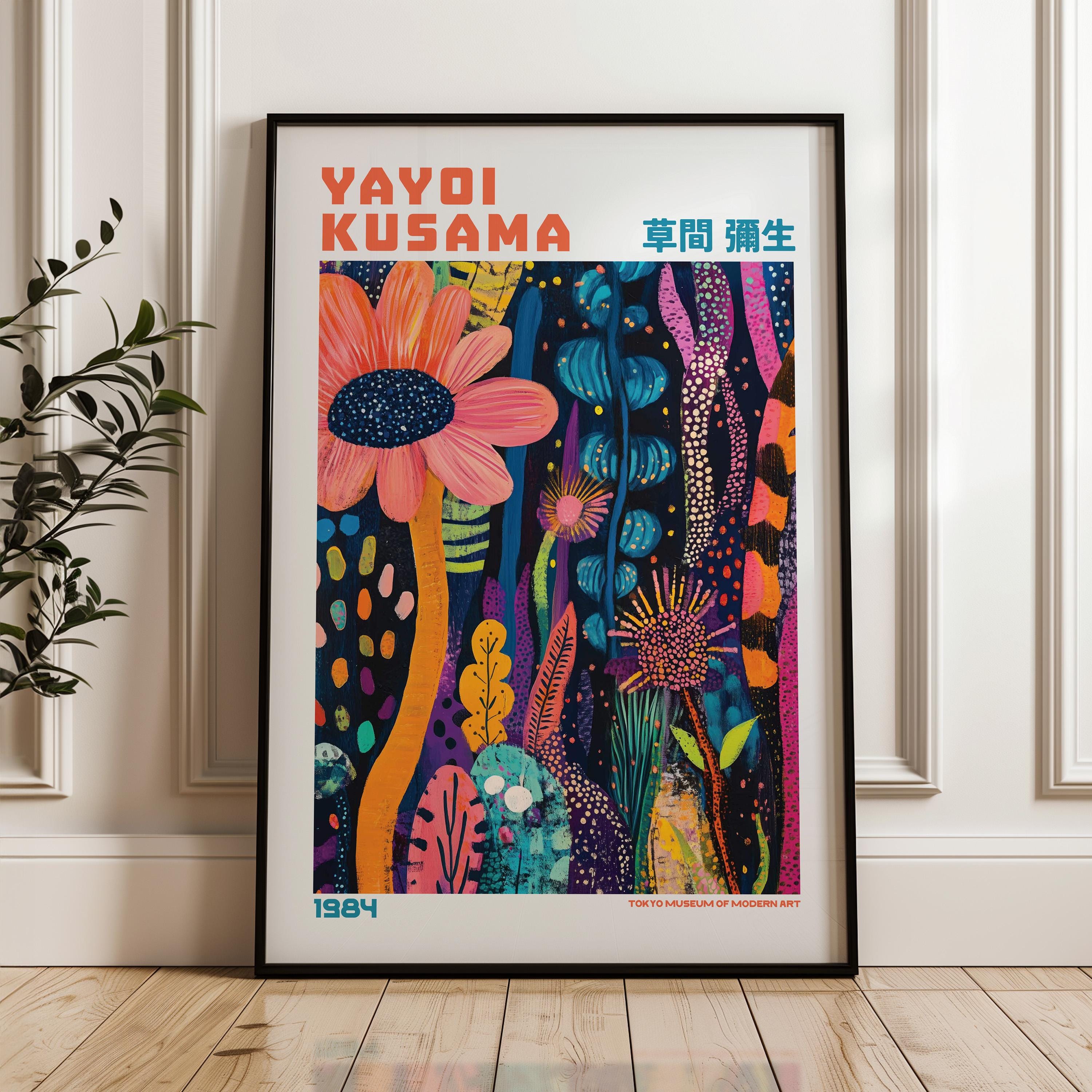 草間彌生プリント、モダンアートプリント、草間彌生展ポスター、草間