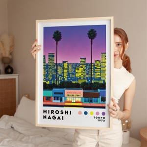 Lámina artística de Hiroshi Nagai, descarga digital, póster de arte japonés, impresión de vaporwave, decoración del hogar, pop urbano japonés, lámina de arte moderno