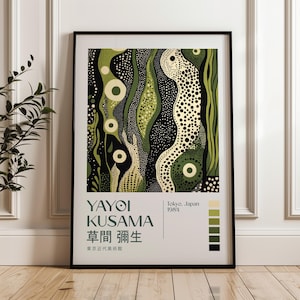 Yayoi Kusama Print, Modern Art Print, Yayoi Kusama Exhibition Poster, Livingroom, Japandi Poster, Maximalist Poster, Yayoi Kusama Wall Art