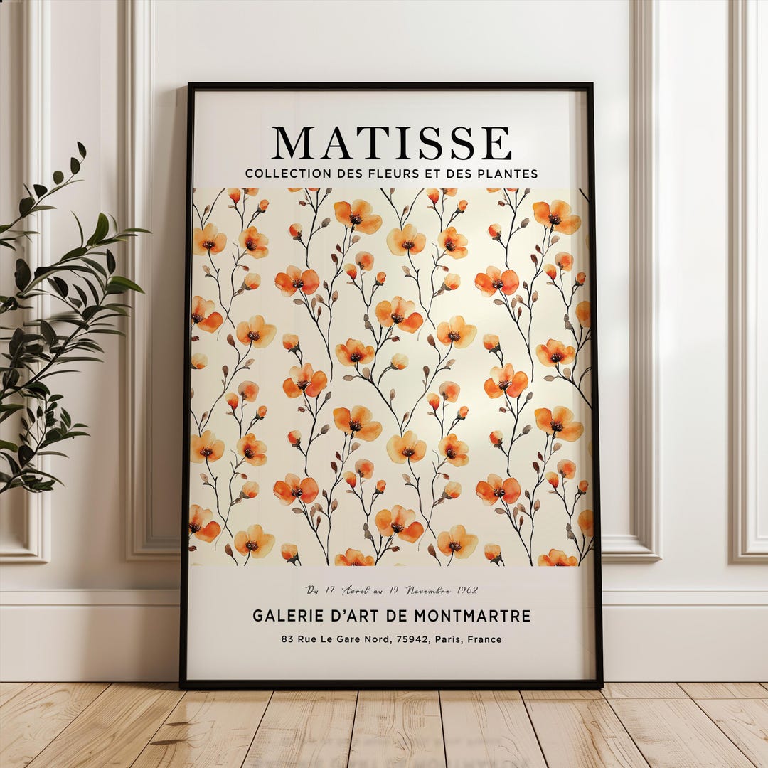 Henri Matisse Art Print, Orange Flower, Matisse Flower Poster