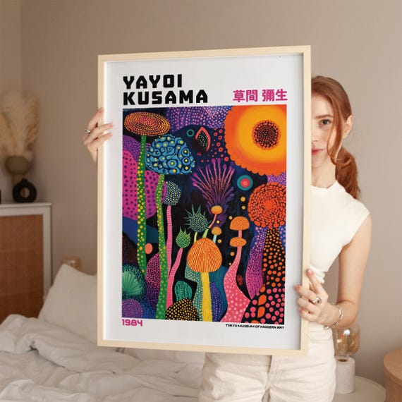 Yayoi Kusama Print, Modern Art Print, Livingroom, Maximalist