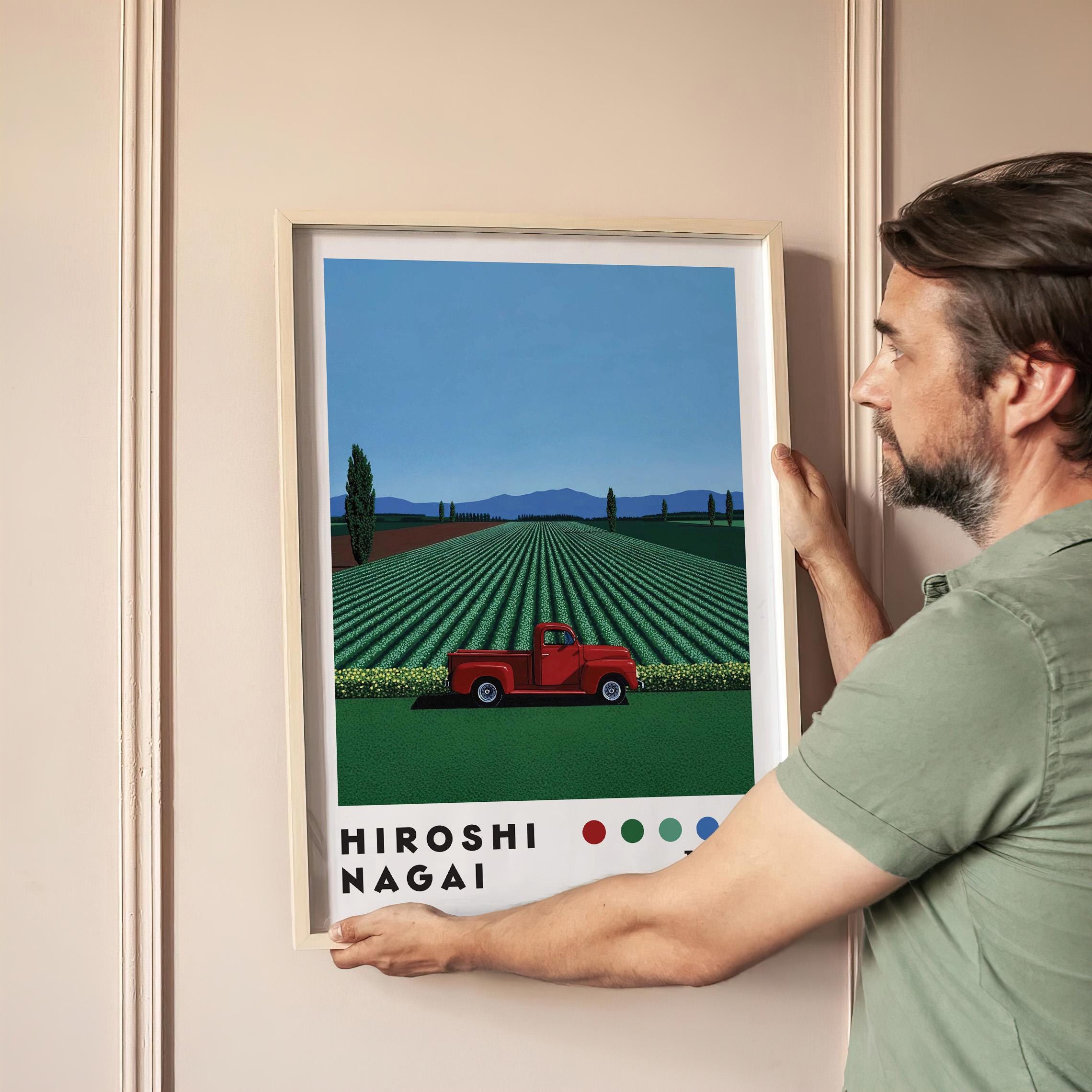 【額縁付き】 永井博（Hiroshi Nagai） A2ポスター 車緑 額縁付き】 永井博（Hiroshi Nagai） A2ポスター 車緑 額縁付き】 永井