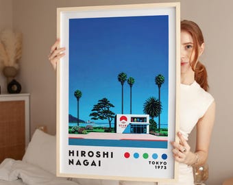 永井博アートプリント、ホームデコレーション、ヴェイパーウェイヴ