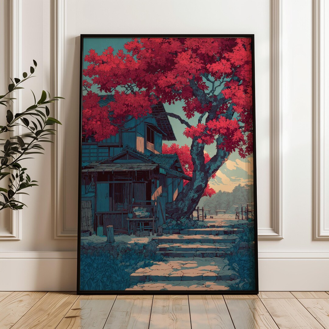 Japanese Poster, Vintage Japan Art Print, Oriental Wall Art