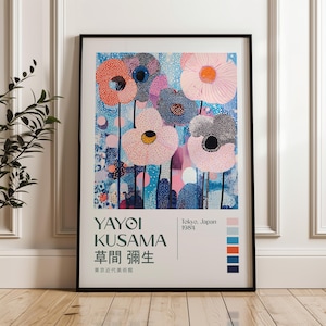 Yayoi Kusama Print, Yayoi Kusama Exhibition Poster, Livingroom, Japandi Poster, Maximalist Poster, Modern Art Print, Yayoi Kusama Wall Art