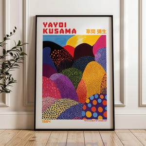 Yayoi Kusama Print, Modern Art Print, Yayoi Kusama Exhibition Poster, Japandi Poster, Maximalist Poster, Livingroom, Yayoi Kusama Wall Art