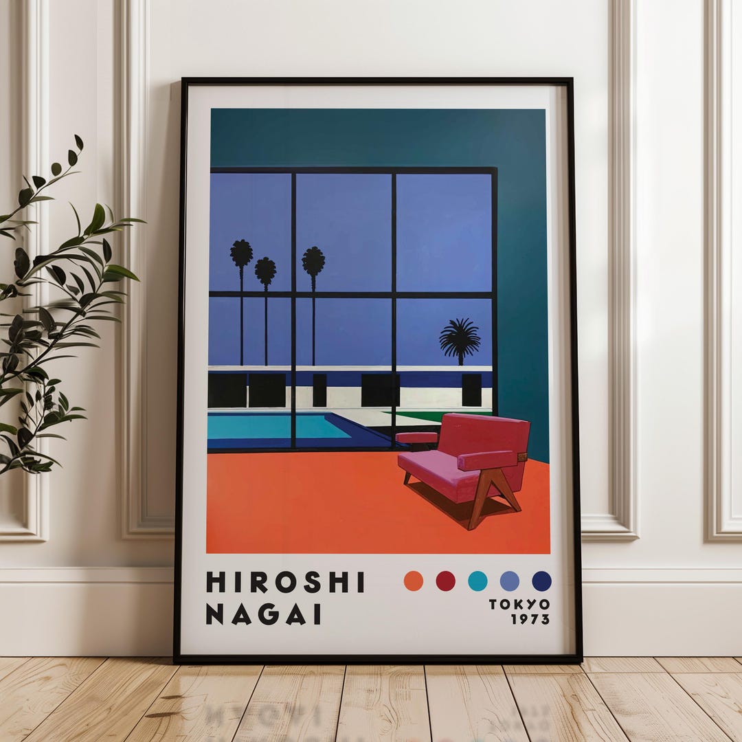 Hiroshi Nagai Art Print, Japanese City Pop Poster, Modern Home