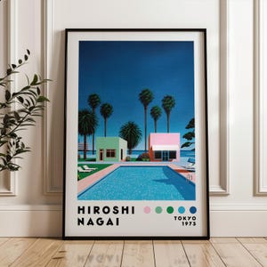 Hiroshi Nagai Kunstdruck, Digitaler Download, Japanische Kunst Poster, Steamwave Print, Wohnkultur, Japanische Stadt Pop, Moderne Kunst Druck