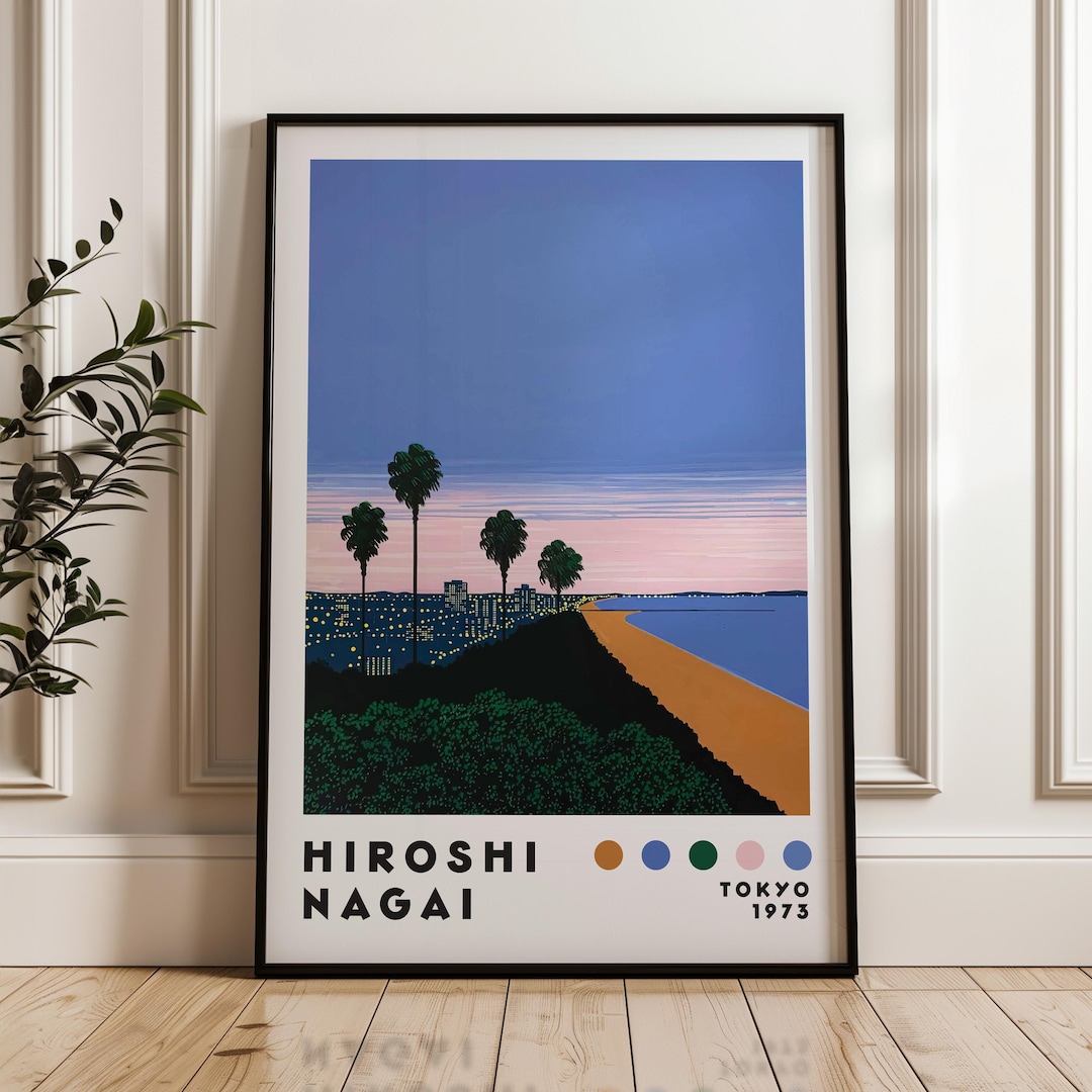 Hiroshi Nagai Art Print, Japanese City Pop Poster (digital