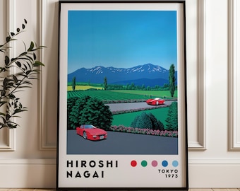 永井博アートプリント、日本のアートポスター、ミニマリストポスター