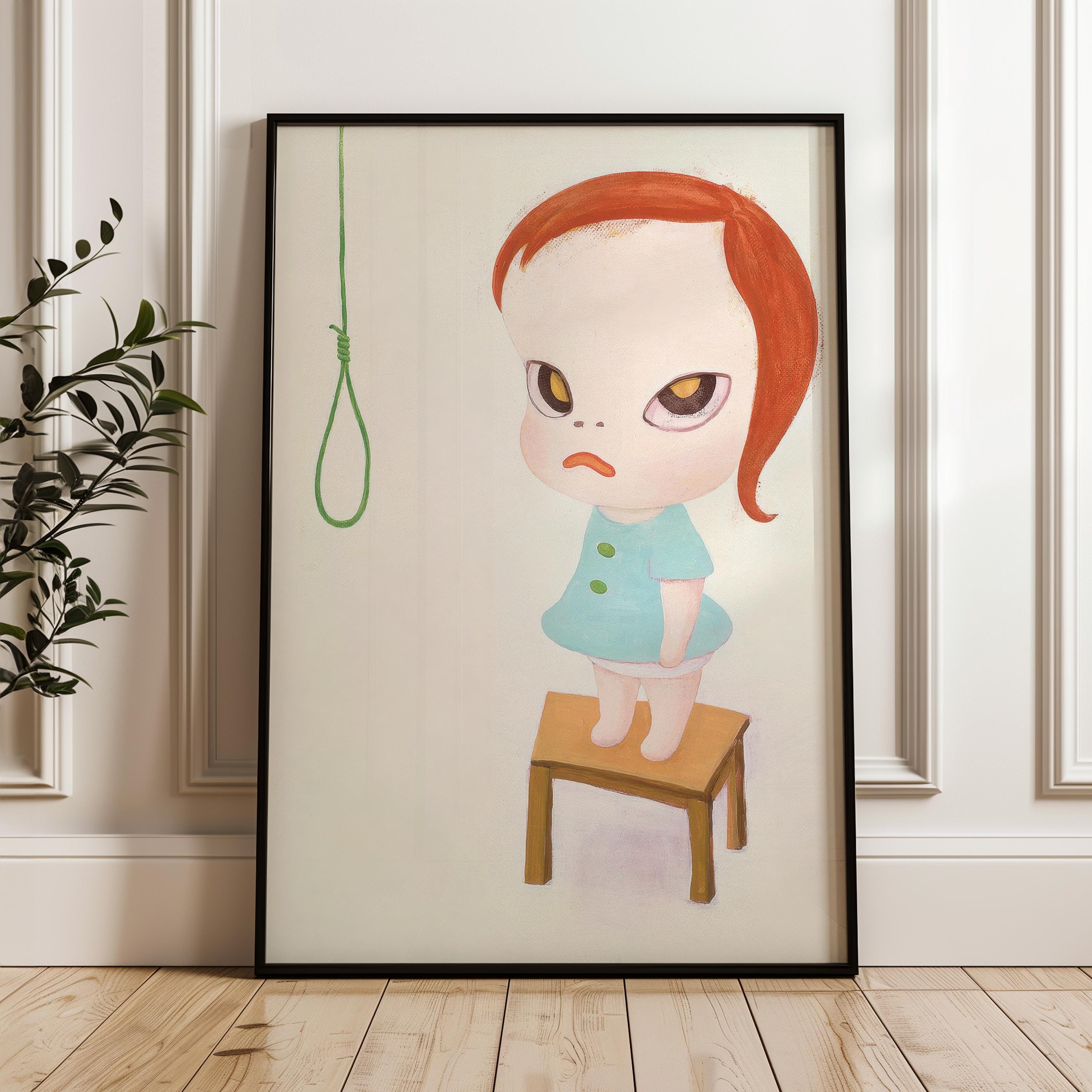 Expressive Child With Noose, Yoshitomo Nara Art, Digital Poster