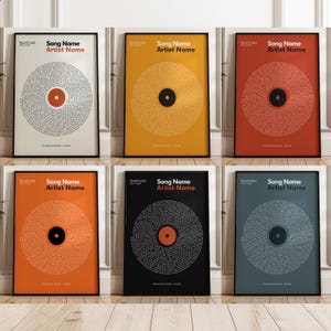 Impressão de letras de músicas personalizadas, download digital, pôster de vinil colorido personalizado, pôster de música, presente de aniversário personalizado, pôster de letras de músicas