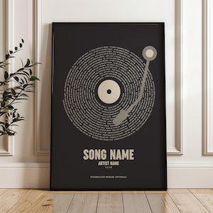 Impressão de letras de músicas personalizadas, pôster de letras de músicas, download digital, pôster de vinil colorido personalizado, pôster de música, presente de aniversário personalizado