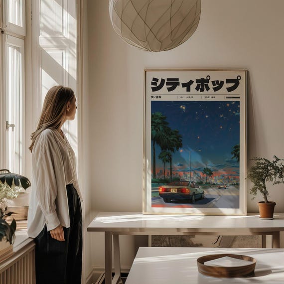 Vintage Style Manifest Art, Retro Anime Wall Decor, Retro Japanese