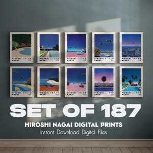 Hiroshi Nagai Poster Bundle, Set of 187 - Japanese City Pop Prints - Digital Download