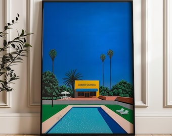 カリフォルニア・プールサイド・シーン、永井博、デジタルポスター