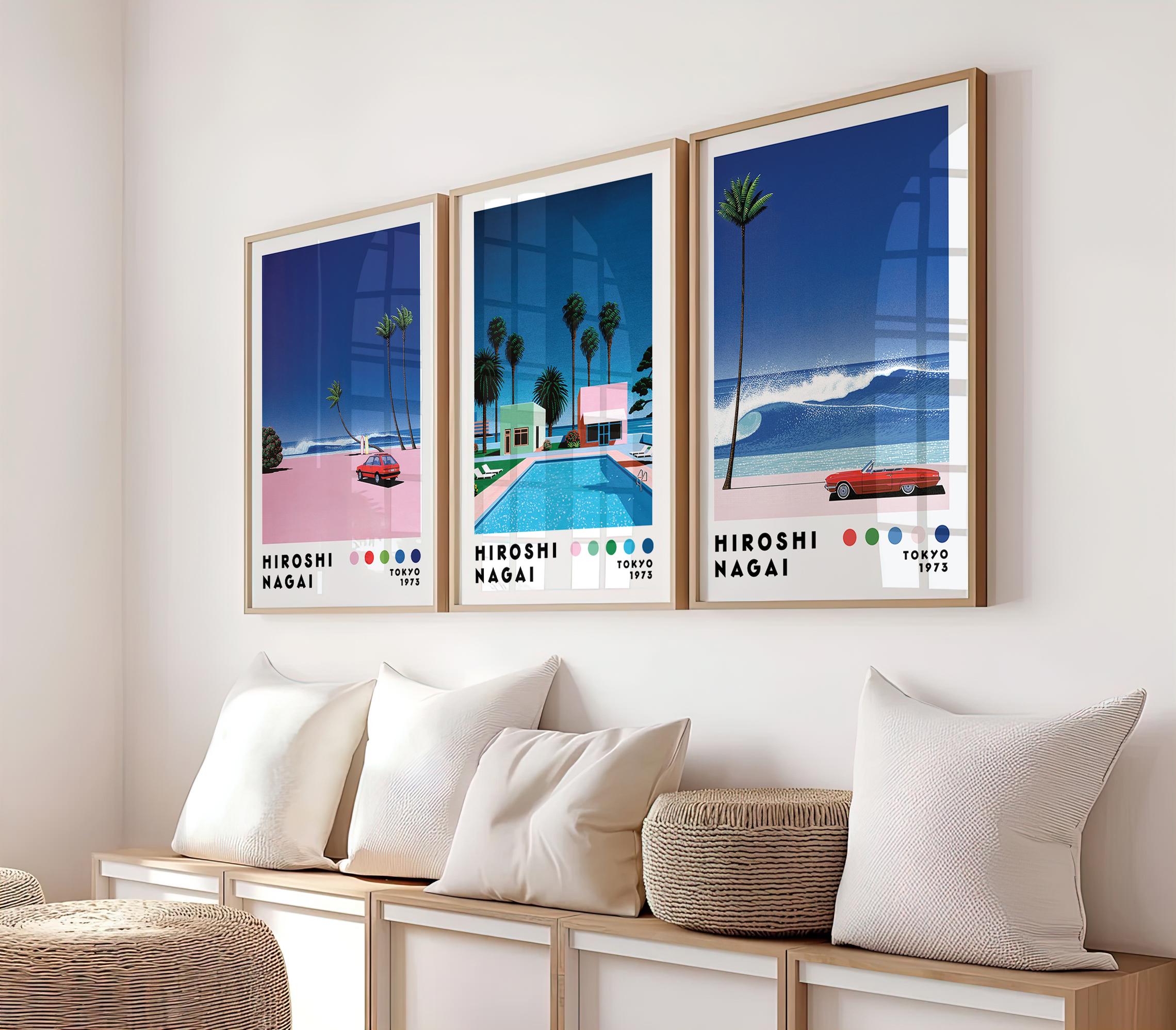 Set of 3 Prints, Hiroshi Nagai 3 Poster Bundle, Poster Set