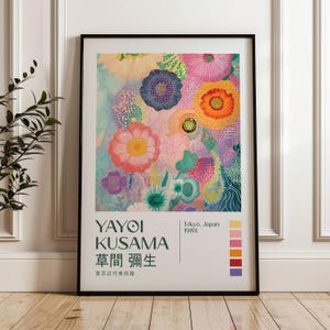 Yayoi Kusama Print, Modern Art Print, Yayoi Kusama Wall Art, Japandi Poster, Livingroom, Yayoi Kusama Exhibition Poster, Maximalist Poster