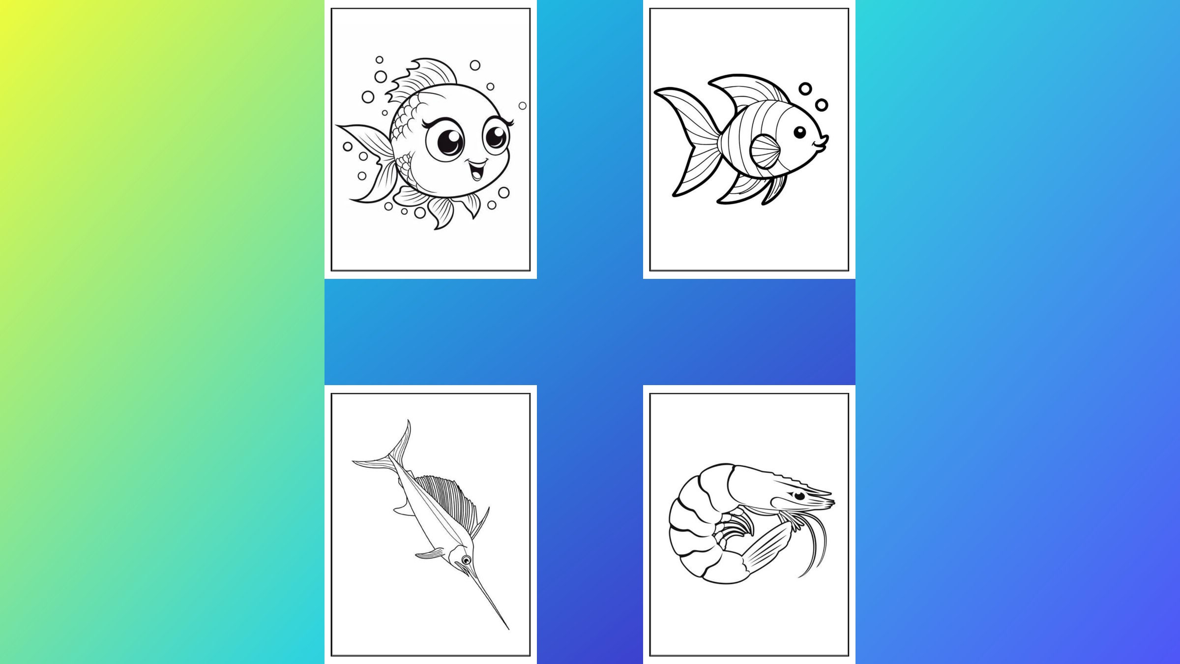 Coloring Pages for Kids Sea Animals Coloring Pages for Kids - Etsy
