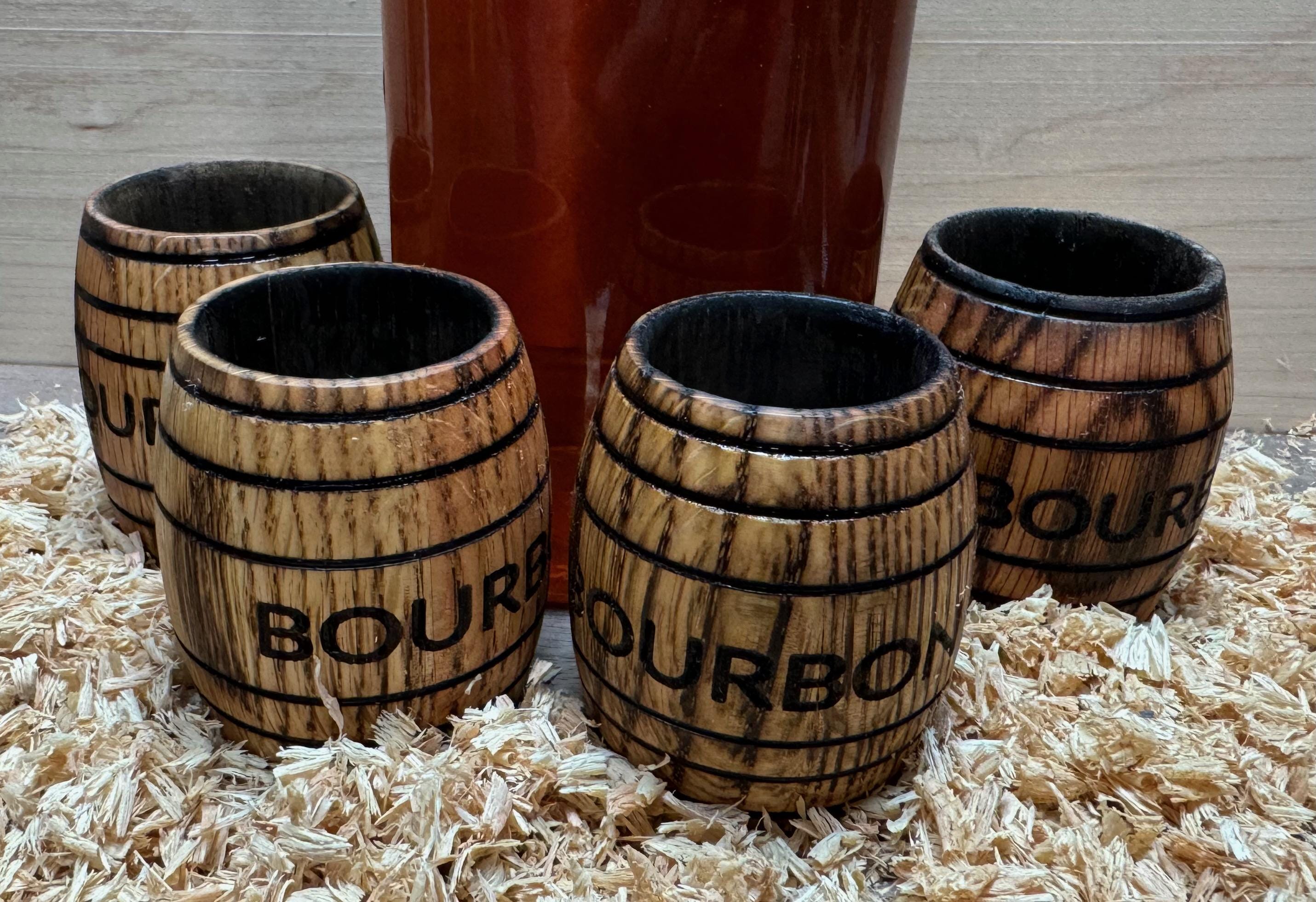 Hand Crafted Oak Barrel Style Shot Glasses