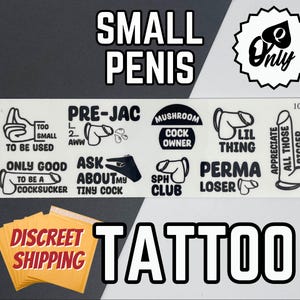 Tatuajes de humillación de pene pequeño, tatuajes pre-jac, tatuajes del club SPH, tatuajes permanentes de perdedores, tatuajes de cosas pequeñas, Qos