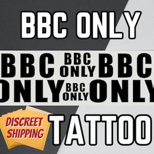 BBC ONLY Temporary Tattoo, qos Tattoo, bnwo, BBC Tattoo, Queen of Spades Tattoo Snow Bunny Tattoo, Blacked tattoo, Sheet of 4 Tattoos
