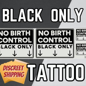 Black Only Temporary Tattoo, QOS Tattoo, BNWO, BBC Tattoo, Sheet of 14 Spades