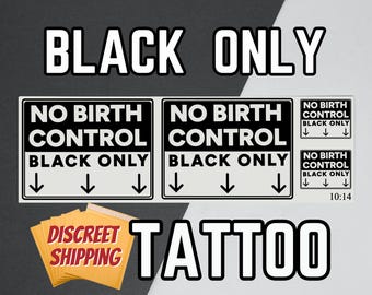 Tatuaje temporal solo para negros, tatuaje QOS, BNWO, tatuaje BBC, Hoja de 14 espadas