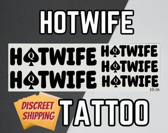 Hotwife Temporary Tattoo, QOS Tattoo, BNWO, BBC Tattoo, Queen of Spades Tattoo Snow Bunny Tattoo, Blacked tattoo