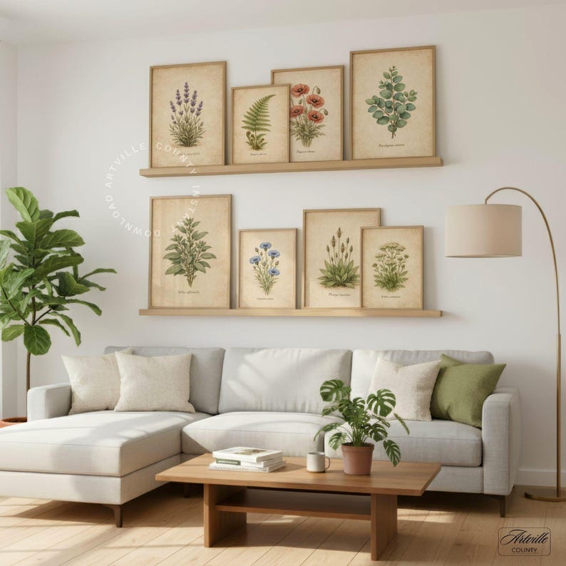 Vintage Botanical Print Set of 16, Printable Flowers Art, Farmhouse ...