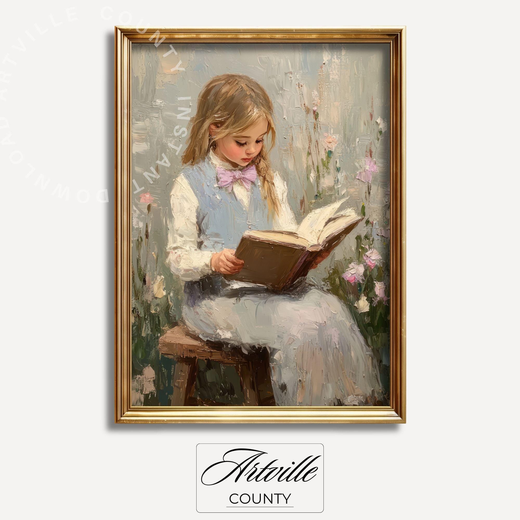 絵画 。壁掛け絵原画手描き【花瓶を片付けている少女】 il_fullxfull.6725895845_sys3.jpg