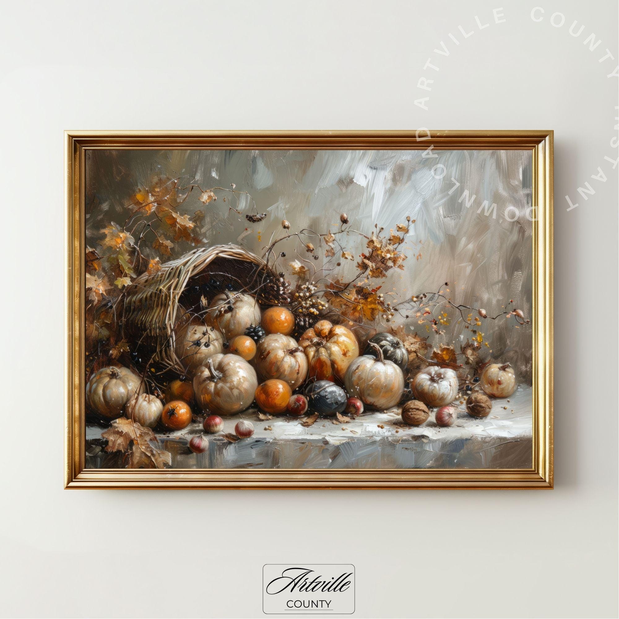 Vintage Fall Gallery Wall Set Autumn Pumpkin Print Rustic Fall Season ...