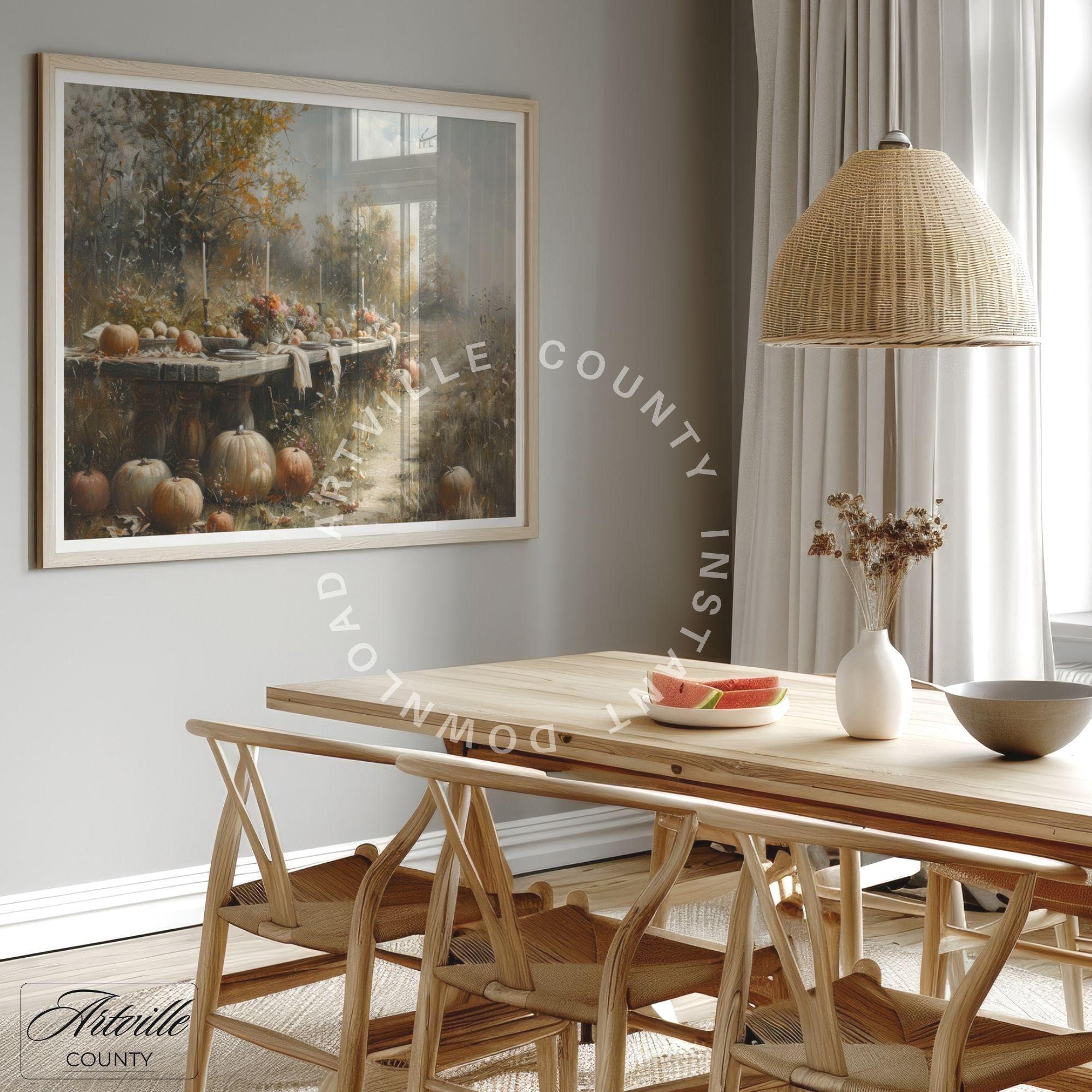 Vintage Fall Gallery Wall Set Autumn Pumpkin Print Rustic Fall Season ...