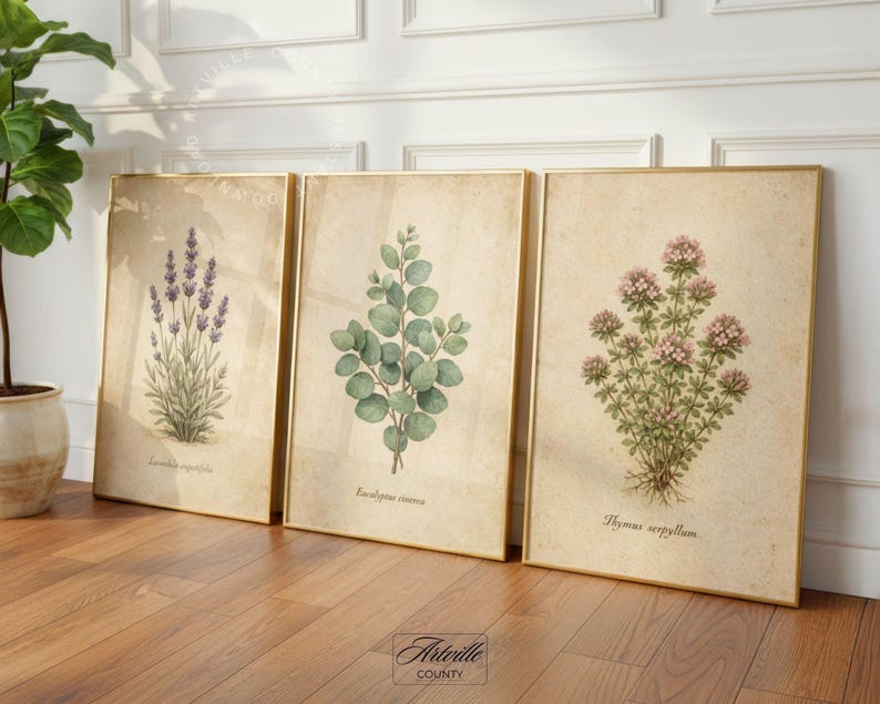 Vintage Botanical Print Set of 16, Printable Flowers Art, Farmhouse ...