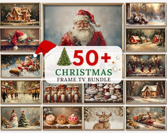 Frame TV Art Christmas Set, 50+ Samsung Frame TV Art Winter Bundle Farmhouse Christmas Decor Mega Bundle Vintage TV Art Digital Download