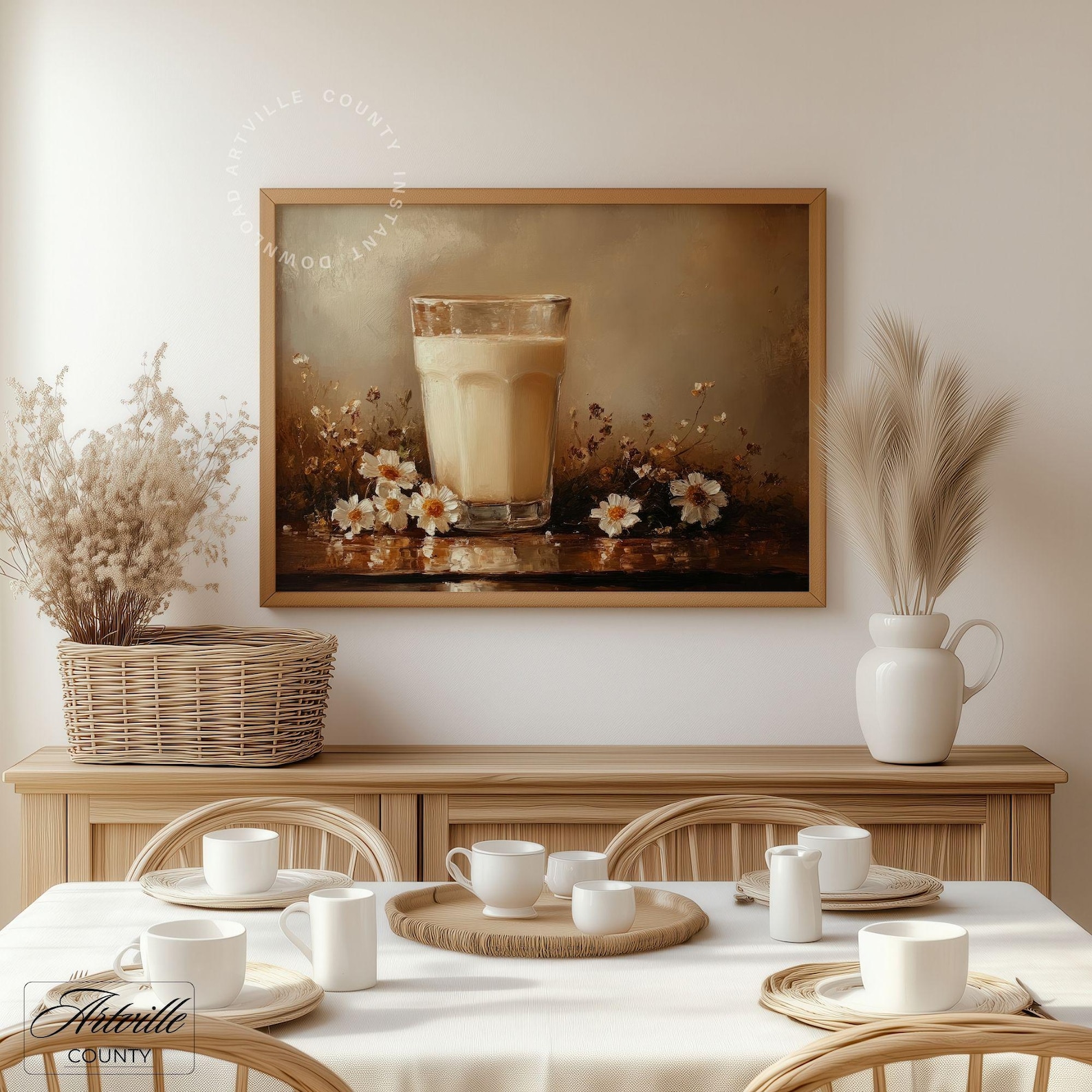 Vintage Kitchen Prints Set of 6, Printable Farmhouse Kitchen Wall Art ...