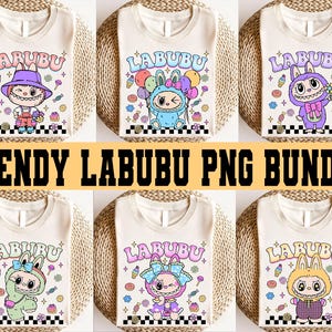Ensemble de poupées monstre à la mode, clipart poupées mignonnes, parfait pour la conception de chemise d'enfant, cadeau pour les filles png, cadeau pour les garçons png, téléchargement numérique