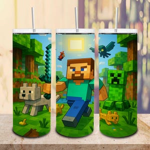 Game Characters Straight and Taper Tumbler Wrap Png, Game 20 oz Skinny Tumbler Png, Cartoon Characters 20oz Tumbler Png, Trendy Tumbler Png