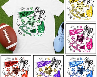 Custom Team Mascot BUNDLE Digital, School Spirit, Game Day, Favorite Team, Football Mom, Personalized Football Team Png, Mascot Doodle PNG