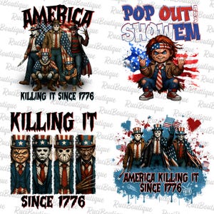 Patrischer Pop Out Und Zeige Em PNG, Amerika Tötet Es Seit 1776 Png Bündel, Horror 4. Juli Png, Thug Life Killers Png, Horror Amerika
