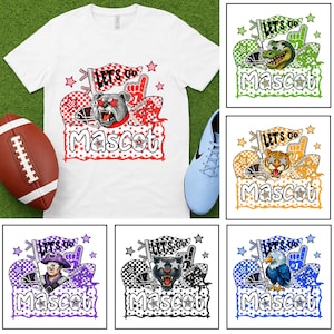 Custom Mascot Team Png, Let&#39;s Go Mascot Png, Leopard Checkered Star Print, Football Game Day, School Spirit Png, Go Team Png, Pennant Cheer