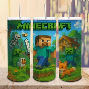 Game Characters Straight and Taper Tumbler Wrap Png, Game 20 oz Skinny Tumbler Png, Cartoon Characters 20oz Tumbler Png, Trendy Tumbler Png