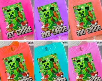 Back To School Gamer Png Bundle, Back To School Boys Png, First Day Of School Gamer Png, Pixel Gamer Grade Levels Png, Gamer Boys PNG
