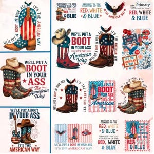 We'll Put A Boot In Your Ass png, 4 juli png, Fourth of July png, countrymuziekontwerp, patriottische VS-sublimatie, cadeau voor haar