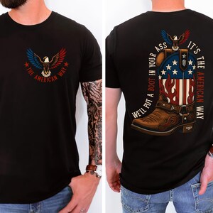 Nous vous mettrons une botte dans le cul png, 4 juillet png, 4 juillet png, création de musique country, Merica png, tendance USA png, téléchargement numérique